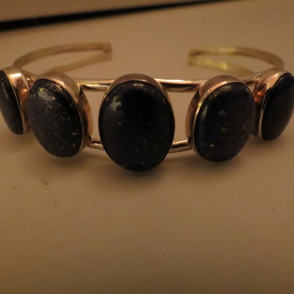 Stunning Lapis and Sterling Silver Cuff Bracelet – New! - Picture 2 of 8